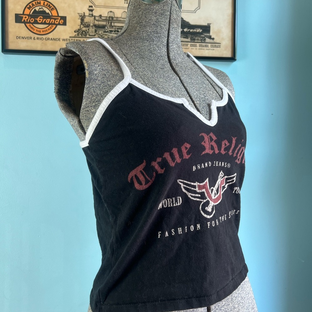 True Religion Black Cropped Tank Top